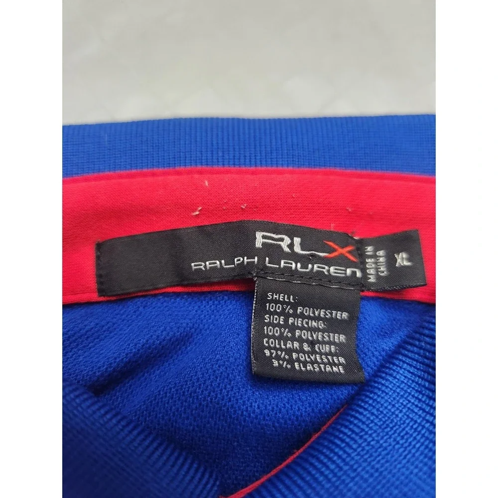 RLX Ralph Lauren Polo Shirt Mens XL Blue Solid Golf Performance Jersey Stretch